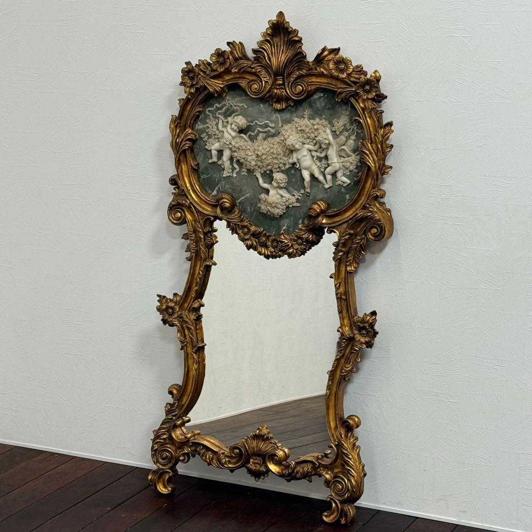 H21K102e アンティーク調 フレンチスタイル ロココ調ミラー