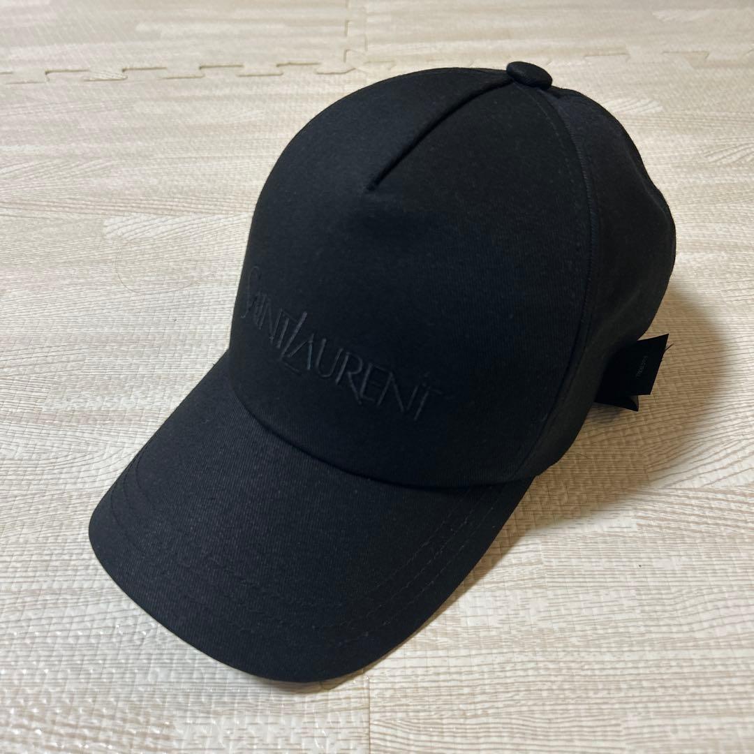 （試着のみ）サンローランパリ　ロゴキャップ　ブラック　57