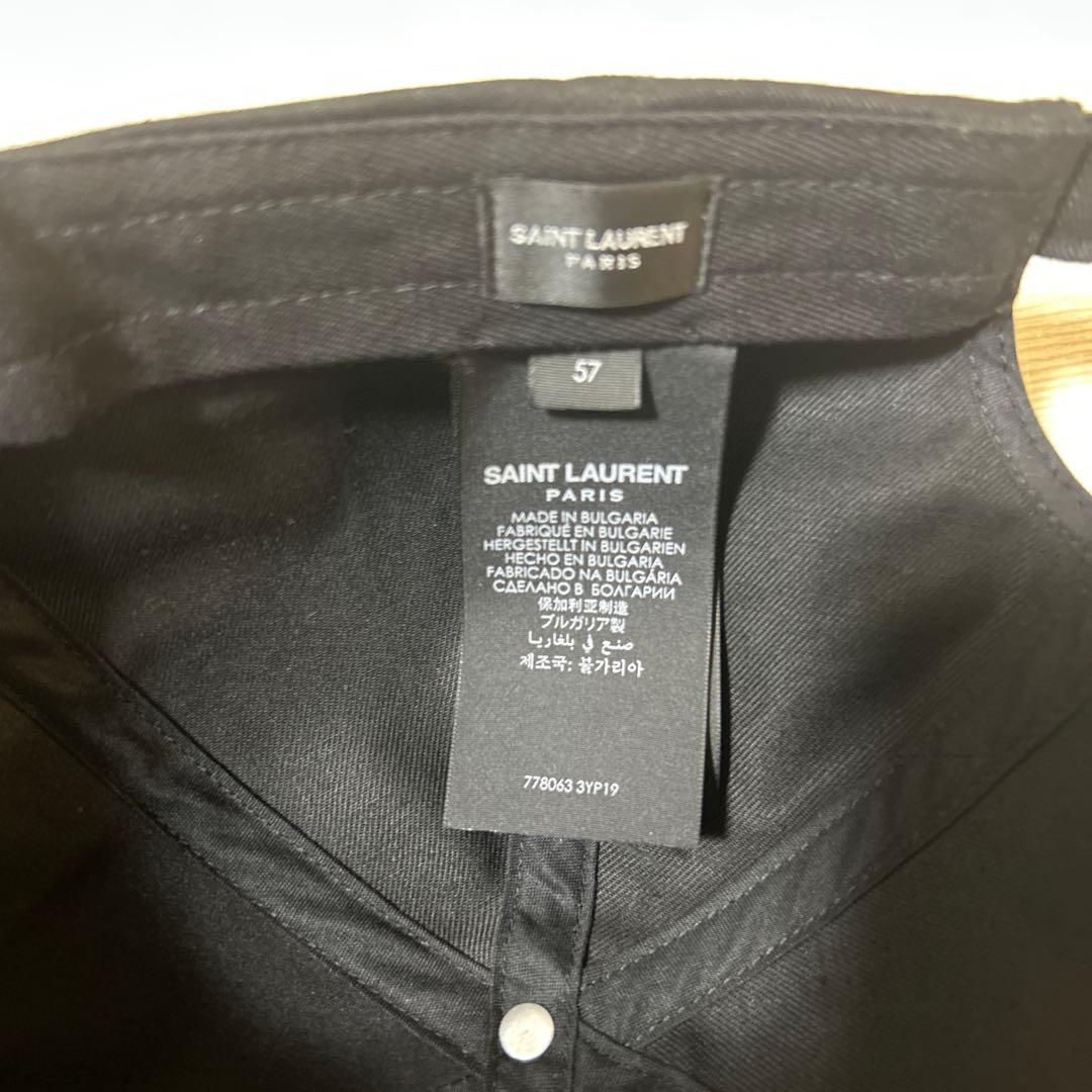 （試着のみ）サンローランパリ　ロゴキャップ　ブラック　57