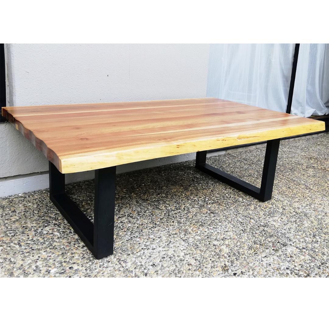 天然木アカシア無垢材 ローテーブル アイアン ダイニングテーブル