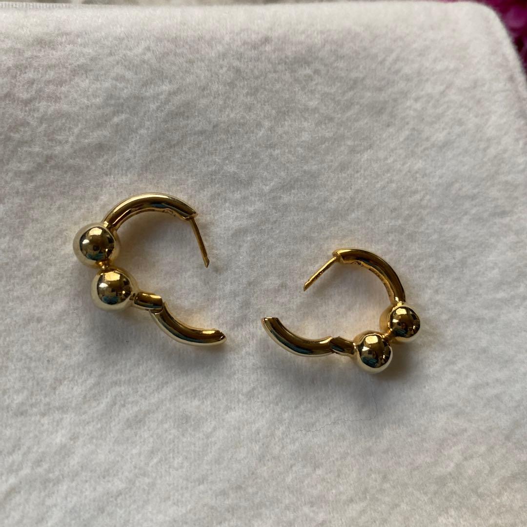 KiwiAll Blues フープ ピアス パール 輪っか 円　ゴールド