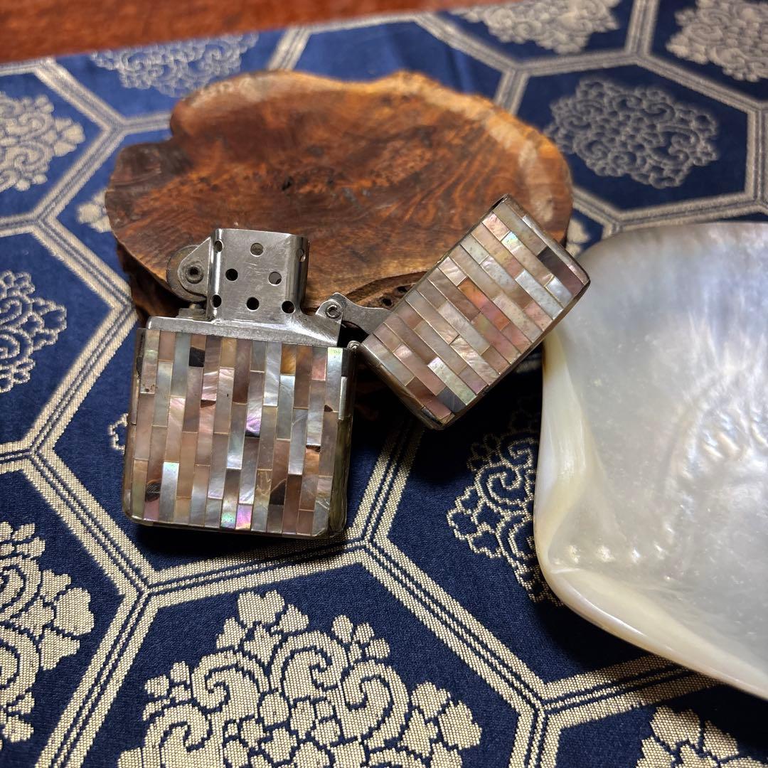 希少モザイクパターンの真珠母材ライター