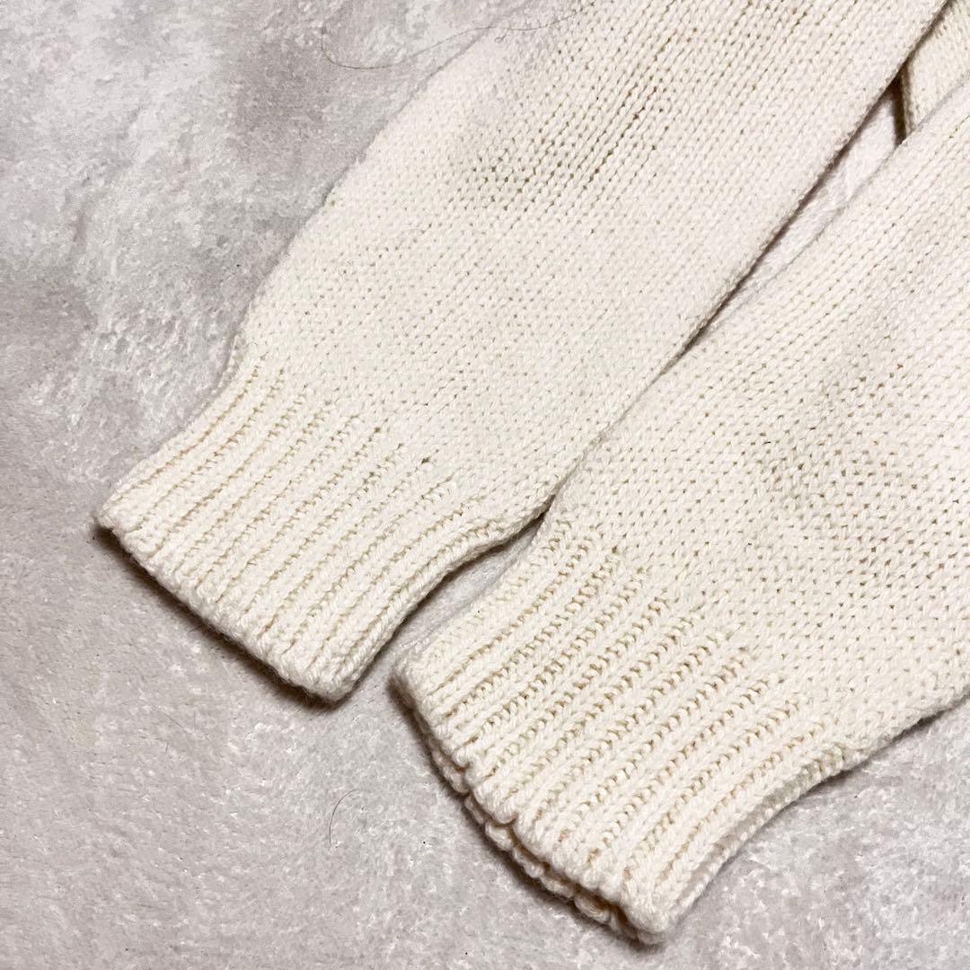 新品タグ付き ハーレーオブスコットランド ノルディック柄 ニット 38 白×緑