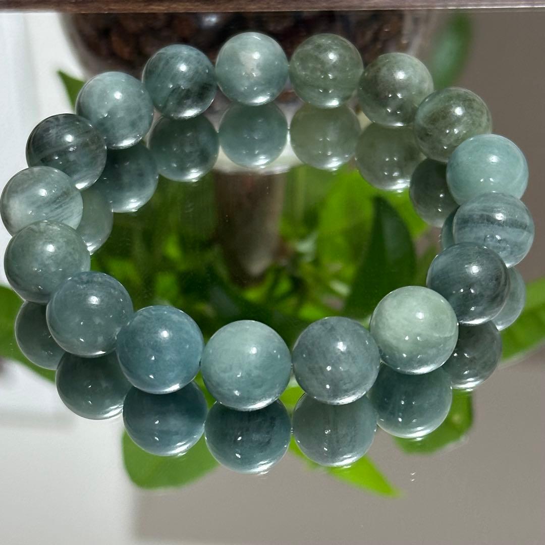 激レア 高品質 グリーン アクアマリン 大玉 ブレスレット 天然石