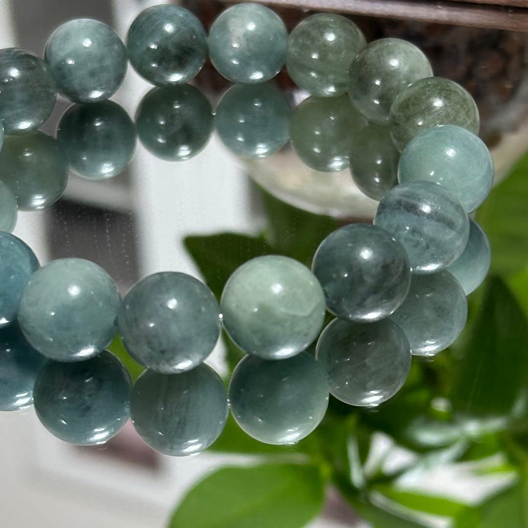 激レア 高品質 グリーン アクアマリン 大玉 ブレスレット 天然石