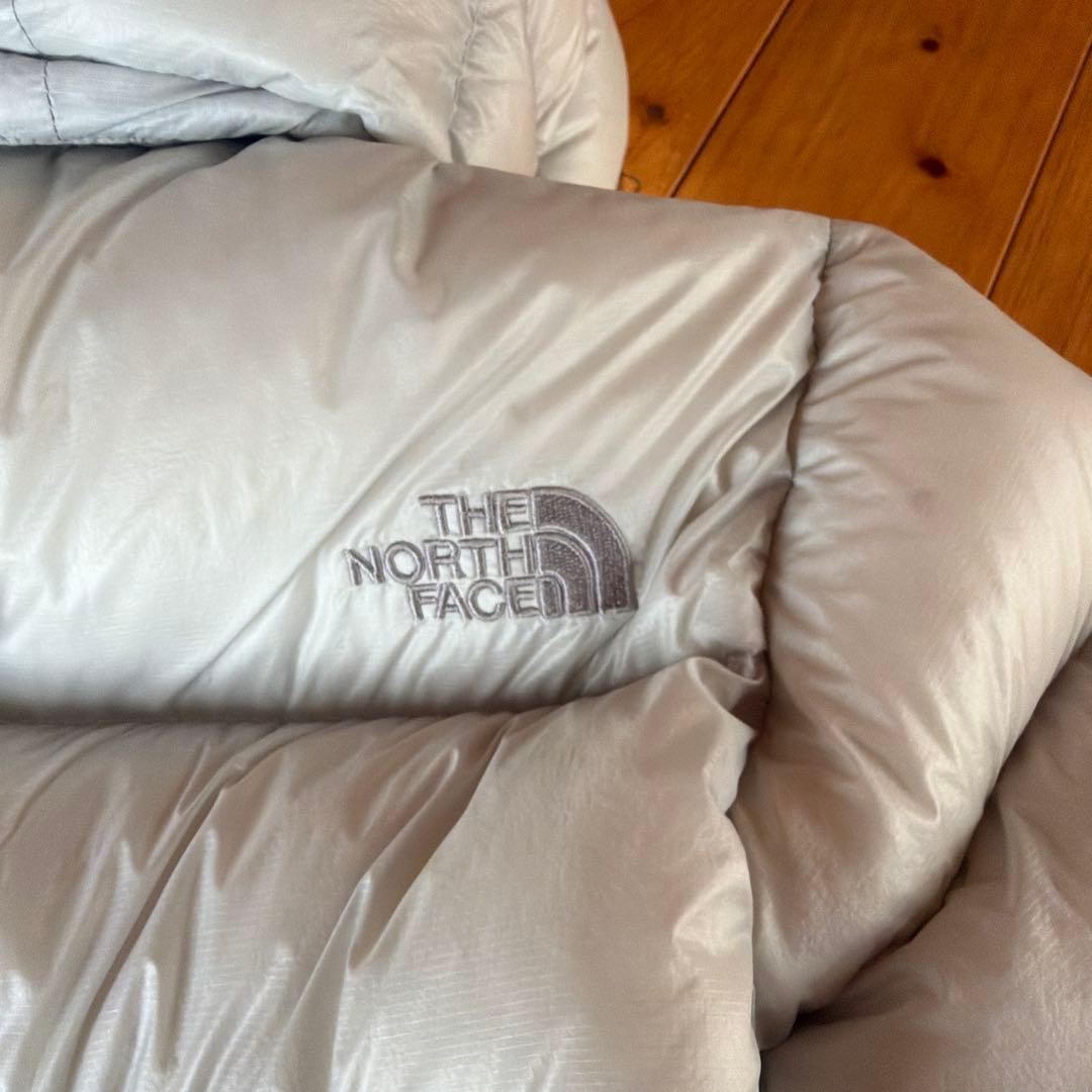 Mノースフェイスレディース800ホワイトシルバーダウンジャケットパーカー