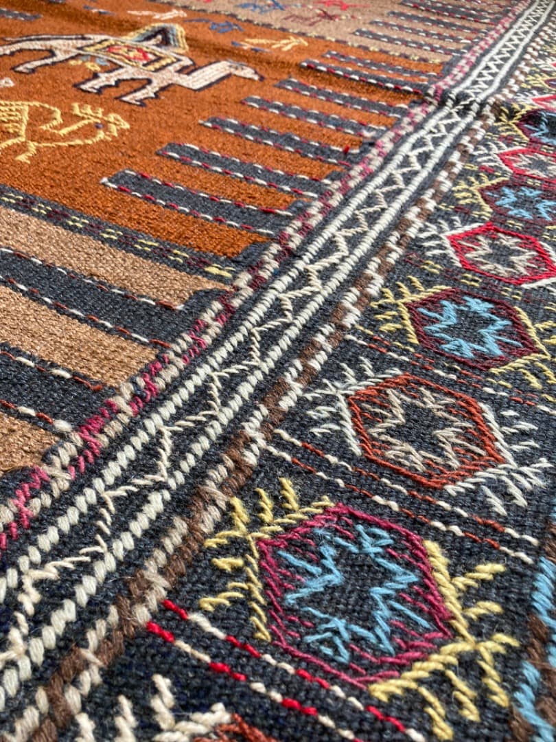 【在庫一掃セール】グーチャン キリム ウール 178cm×110cm