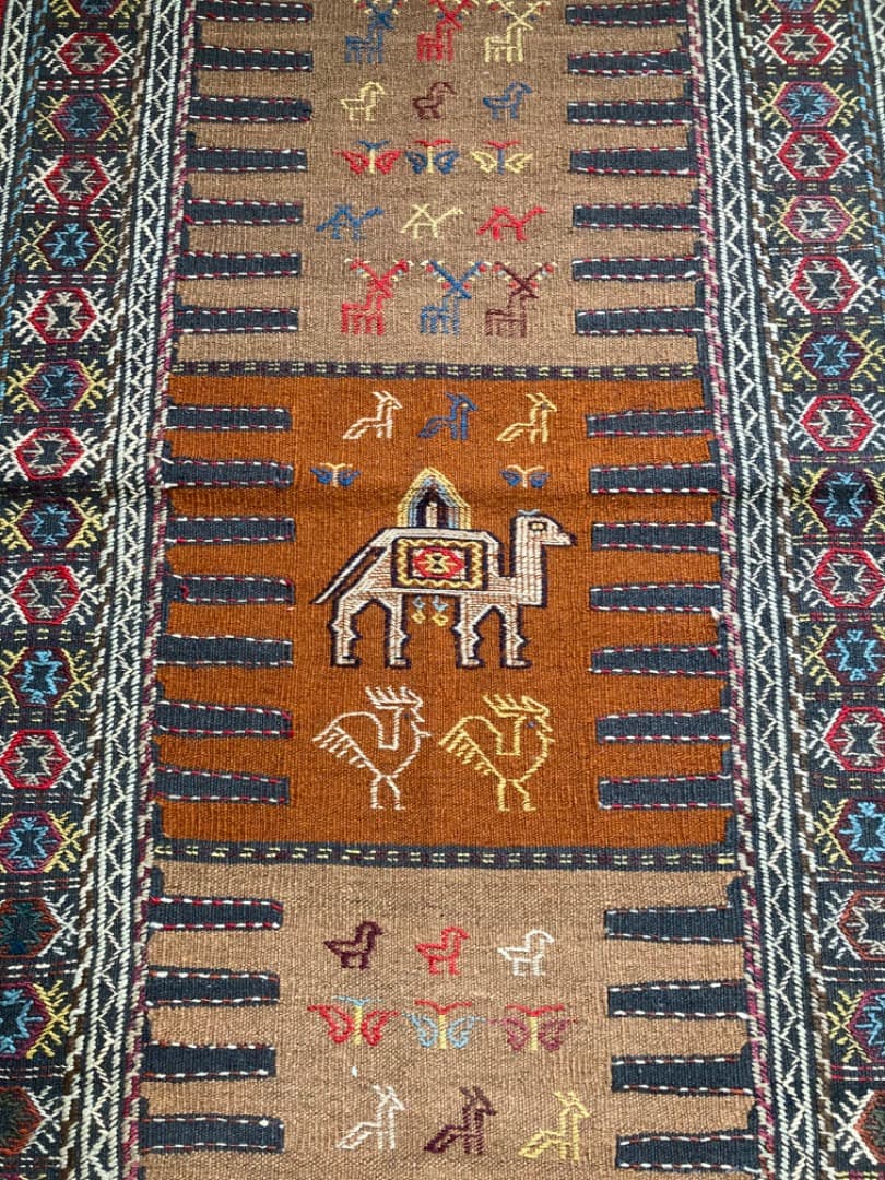 【在庫一掃セール】グーチャン キリム ウール 178cm×110cm