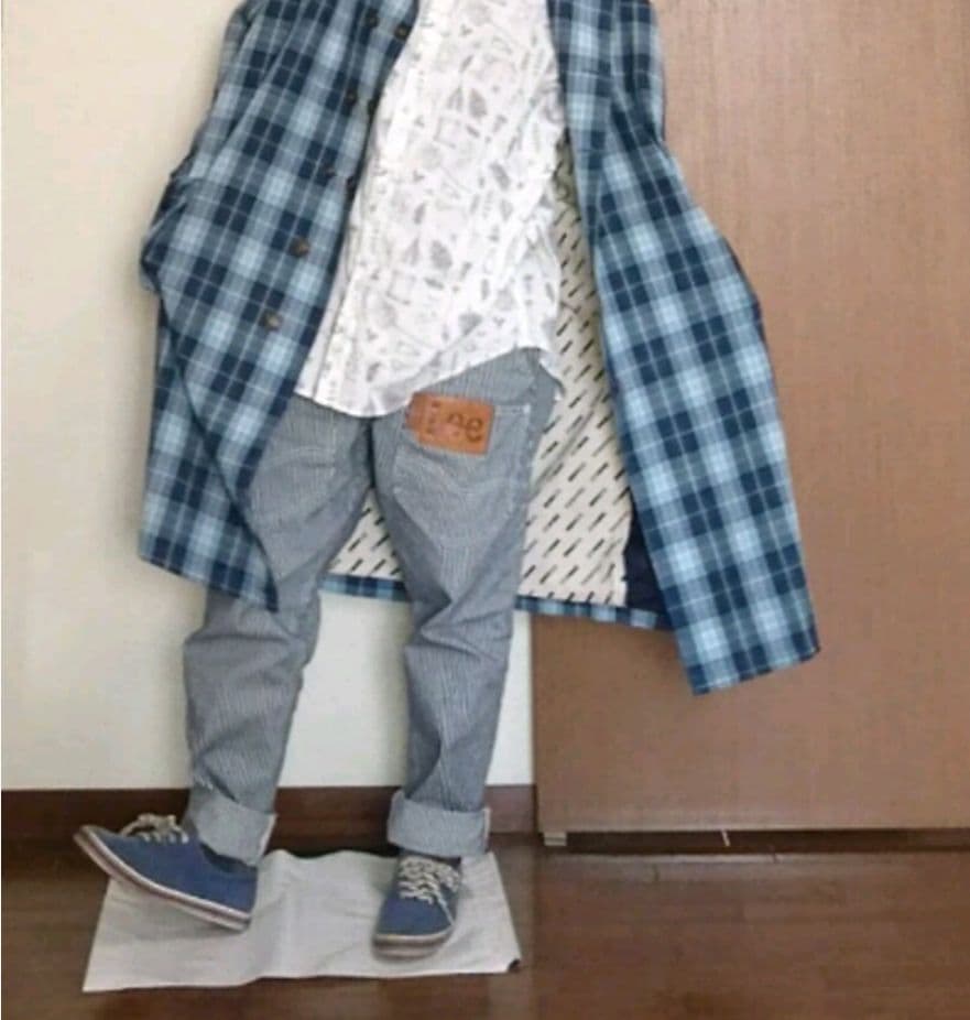 メルシーボークー Leeコラボ ヒッコリーデニムパンツ