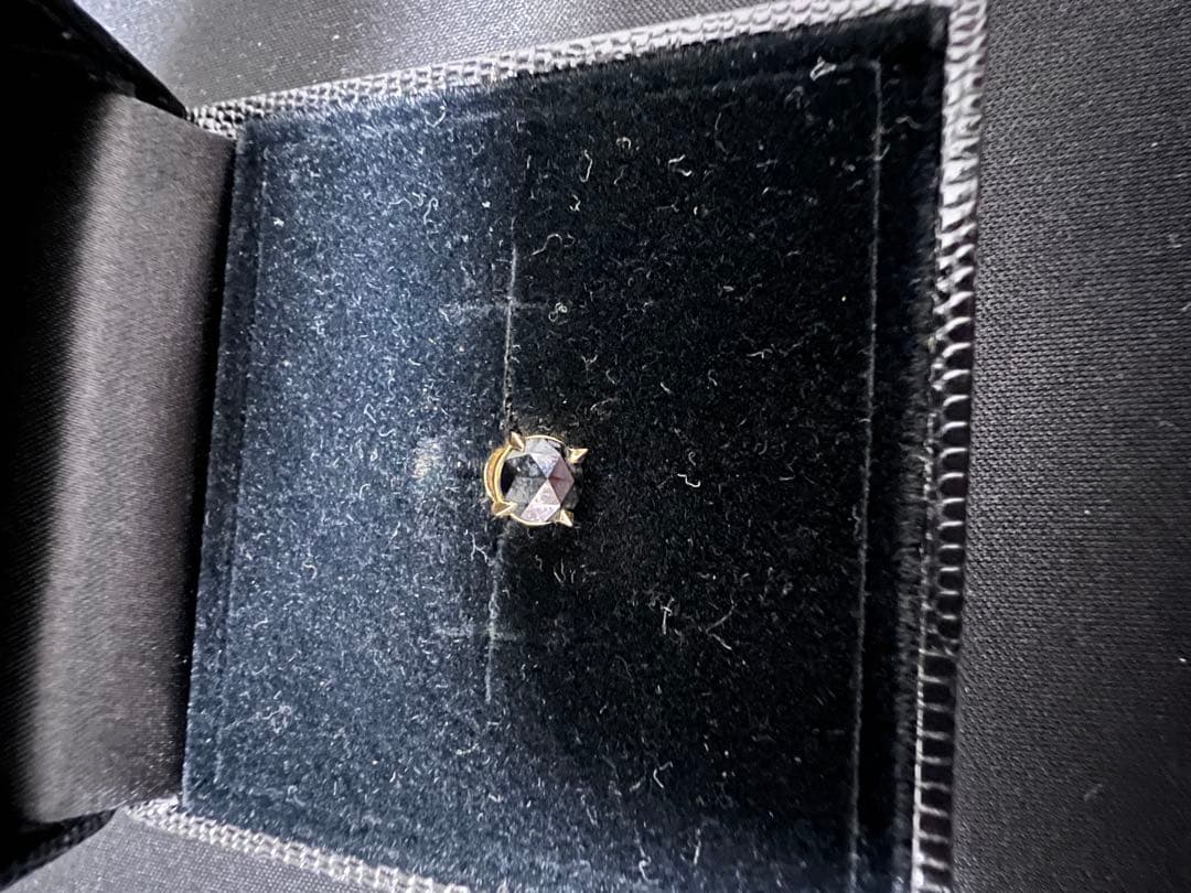 SJX 18K ブラックダイヤ ピアス 片耳 中古 希少 本体のみ