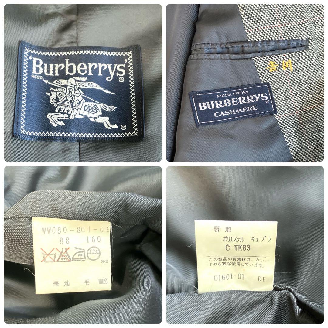 カシミヤ混✨バーバリーズ ステンカラーコート チェスターコート グレンチェック