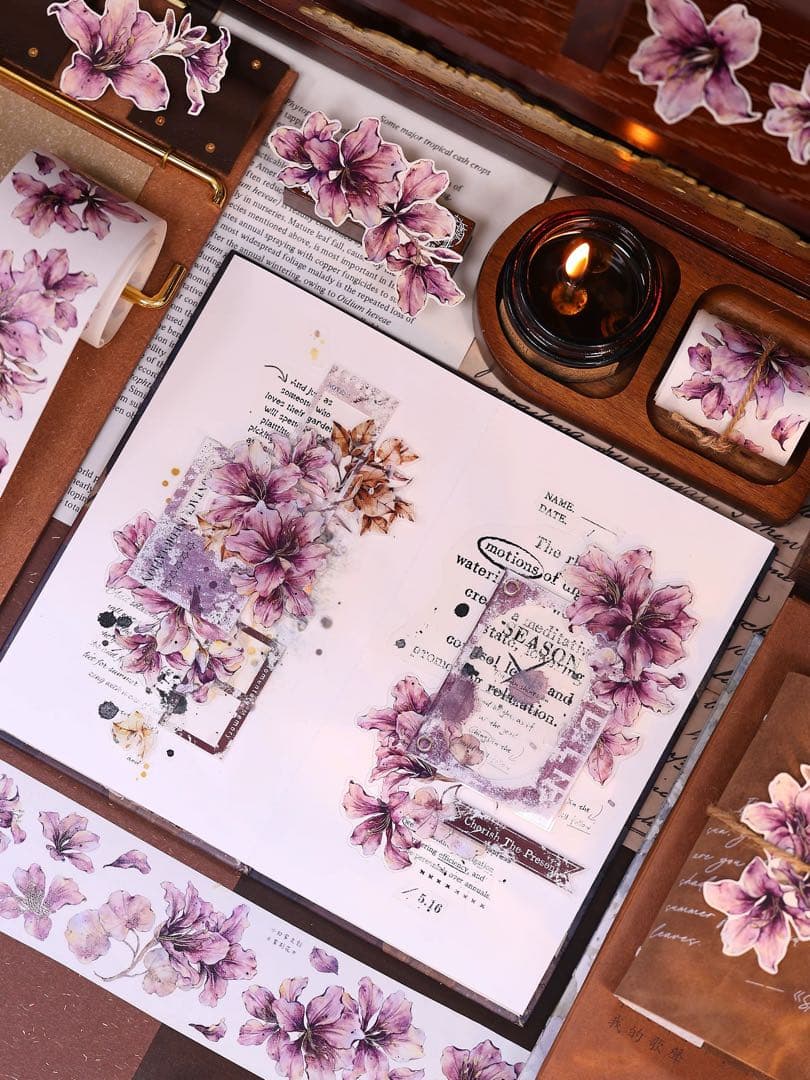 小白家文創《紫荆花》海外マスキングテープ　マステ 【2510】