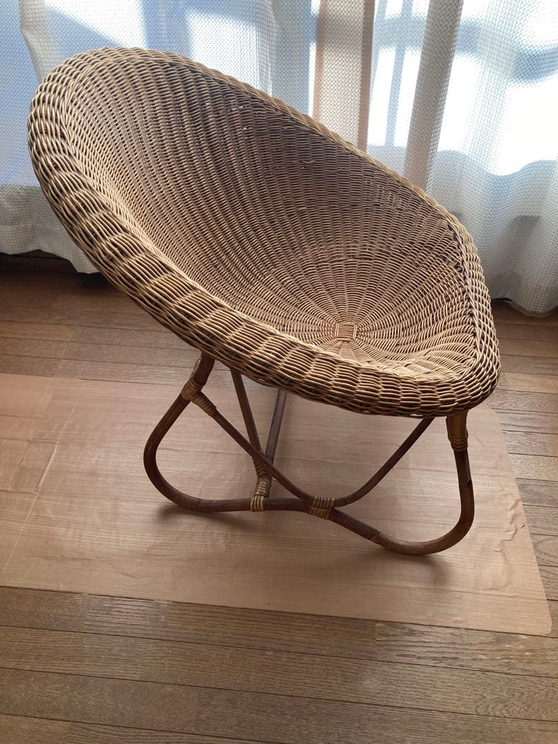 ヴィンテージ　オールドラタン　ラウンドチェア　椅子