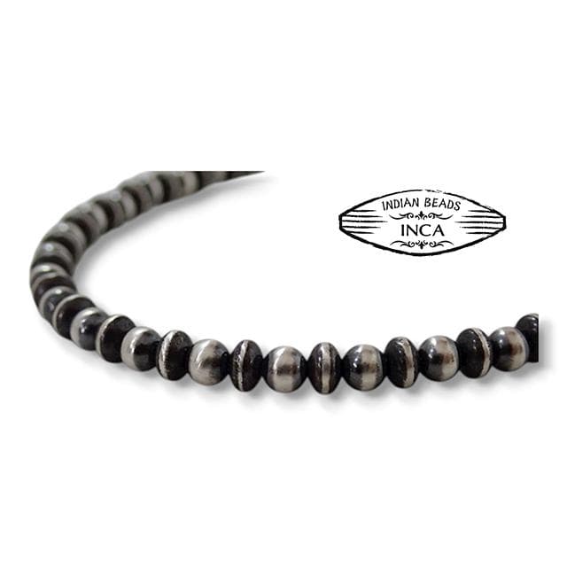 ナバホパール ビーズネックレス ロンデルミックスタイプ シルバー925