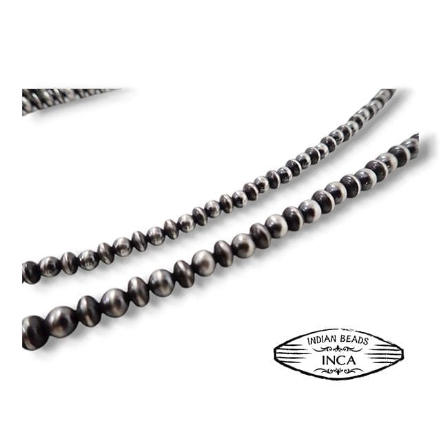 ナバホパール ビーズネックレス ロンデルミックスタイプ シルバー925