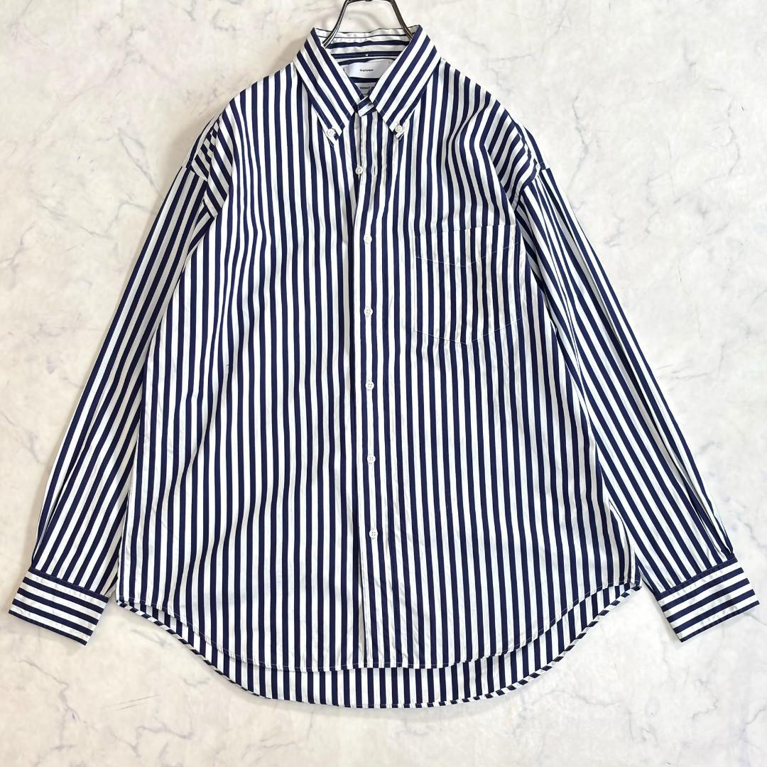 グラフペーパー トーマスメイソン 長袖シャツ ストライプ ネイビー 1 tu7