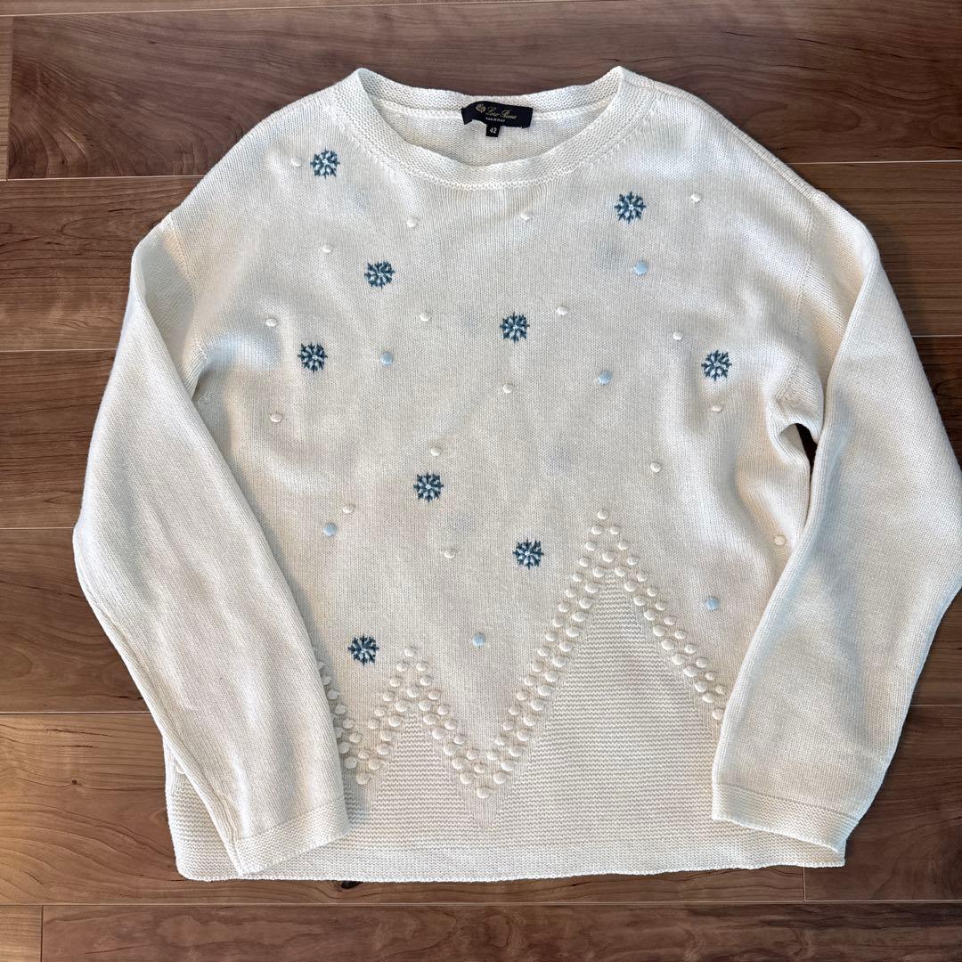 Loro Piana ホワイトニットセーター 42