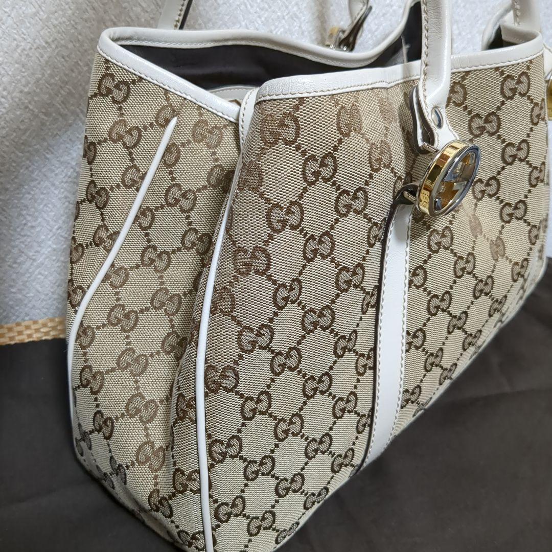 【美品】お値下げ*⁠.⁠✧GUCCI ベージュ GGキャンバス トートバッグ