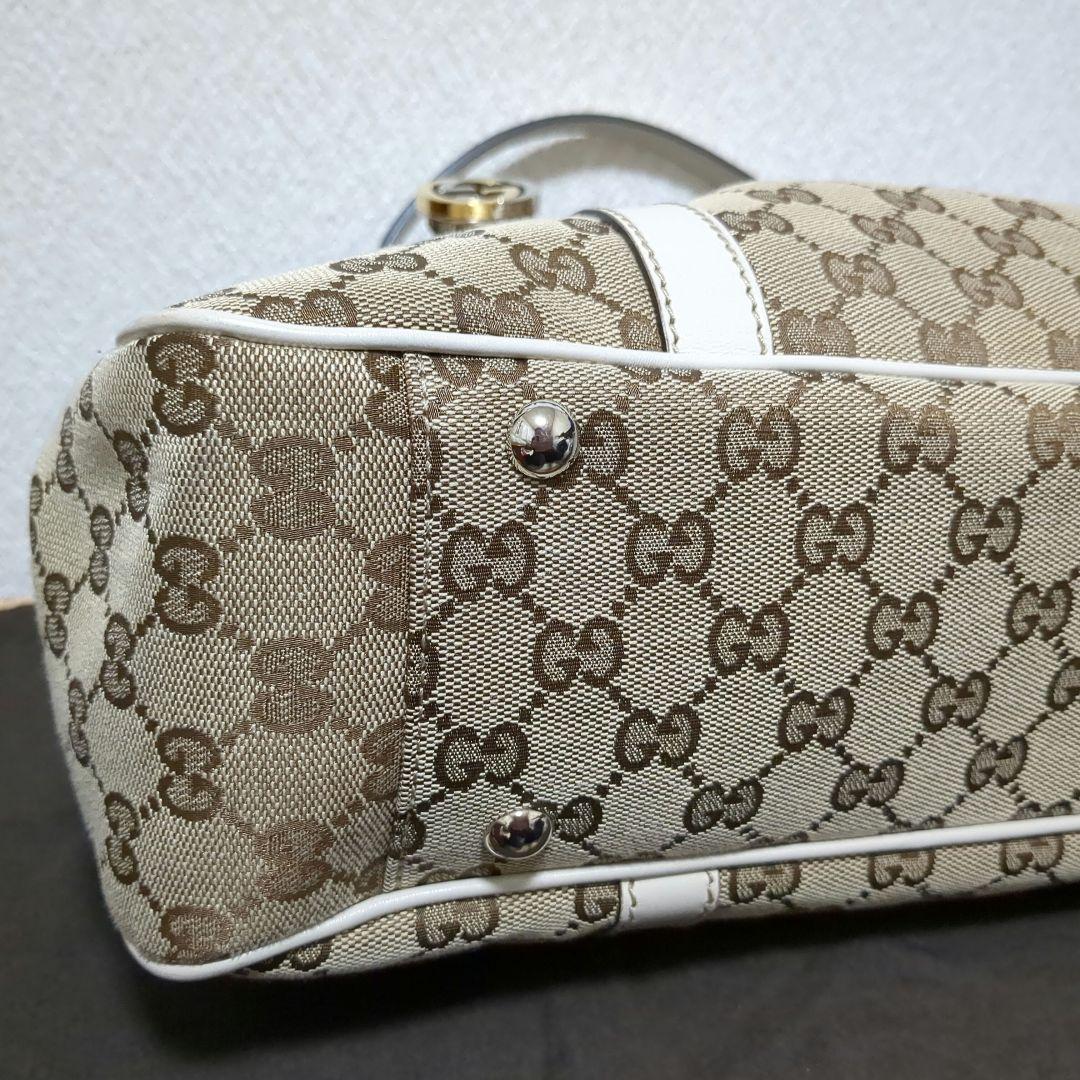 【美品】お値下げ*⁠.⁠✧GUCCI ベージュ GGキャンバス トートバッグ