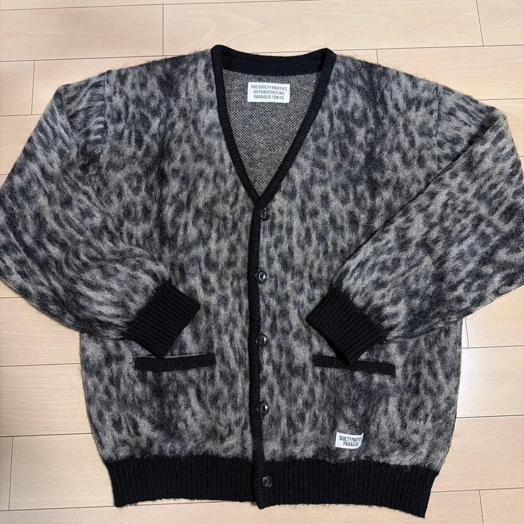 2回使用　ワコマリア　モヘアカーディガン　グレー　Lサイズ