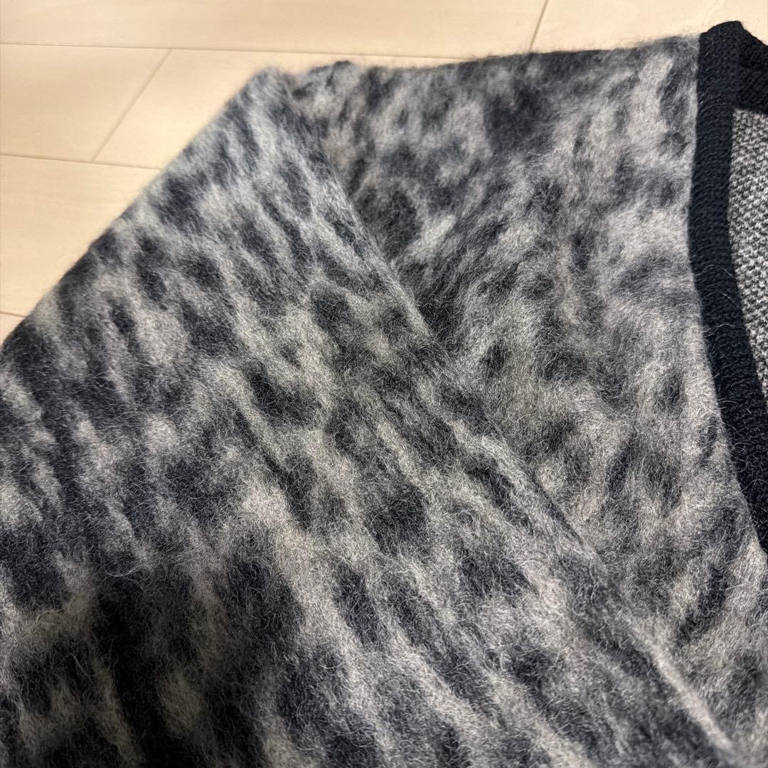 2回使用　ワコマリア　モヘアカーディガン　グレー　Lサイズ