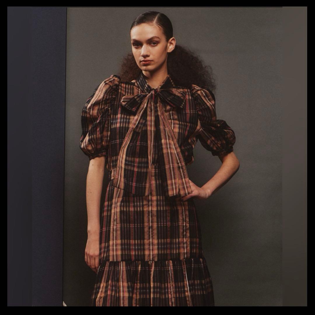 【美品✨】Sov. シルクオーガンジーチェックブラウス ダブスタ