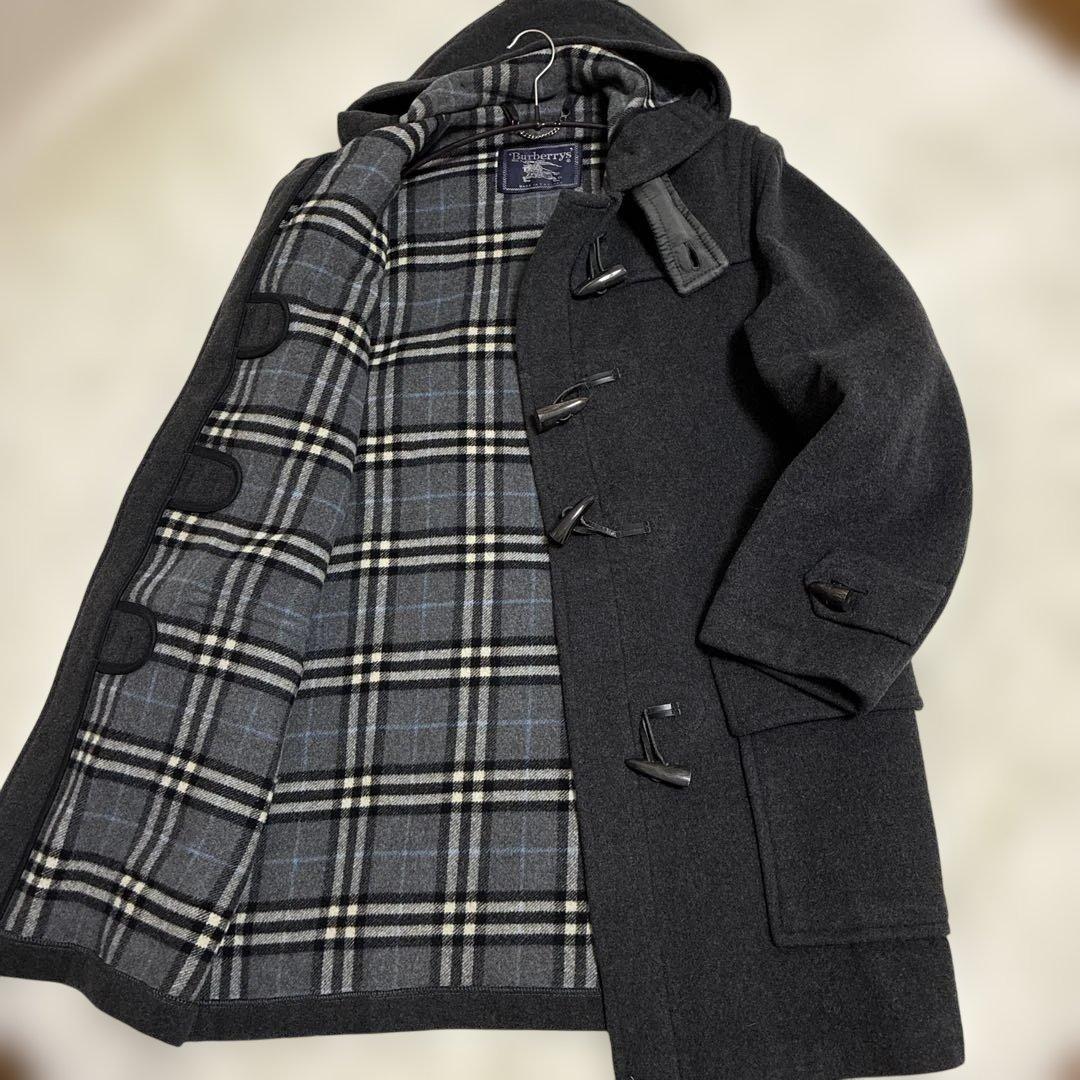 美品　バーバリー Burberrys ダッフルコート ノバチェック柄　グレー