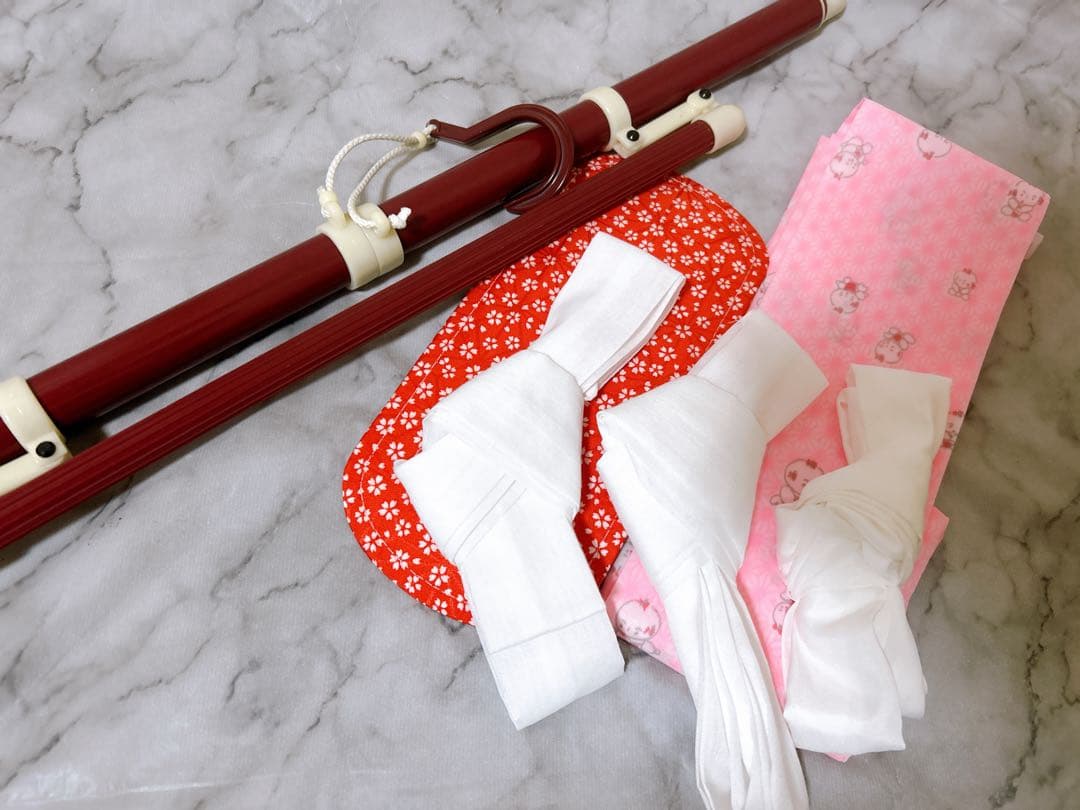 豪華正絹完全フルセット♡七五三　7歳　女の子　ピンク系　髪飾り　パール付帯締め