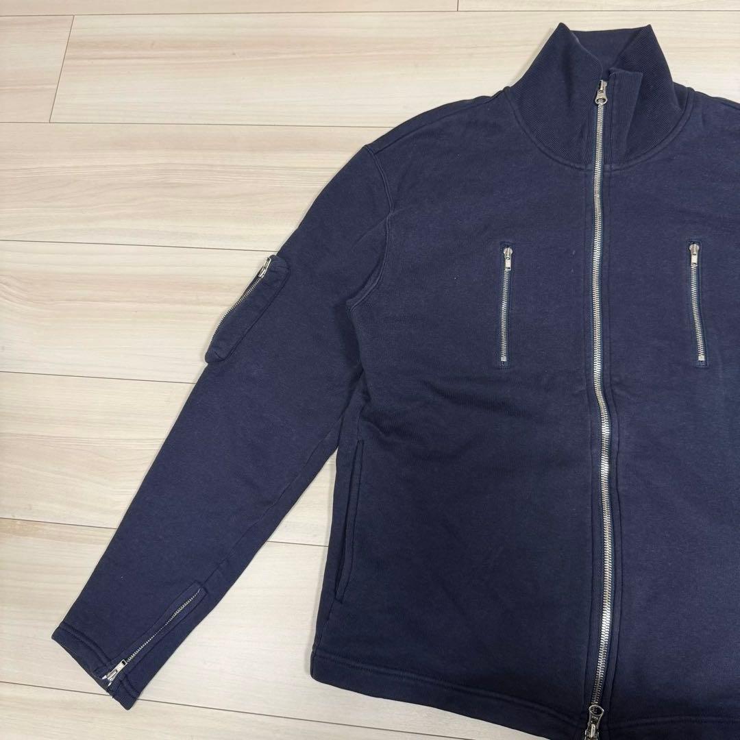 レア LOOPWHEELER フルジップ スウェット 紺 M
