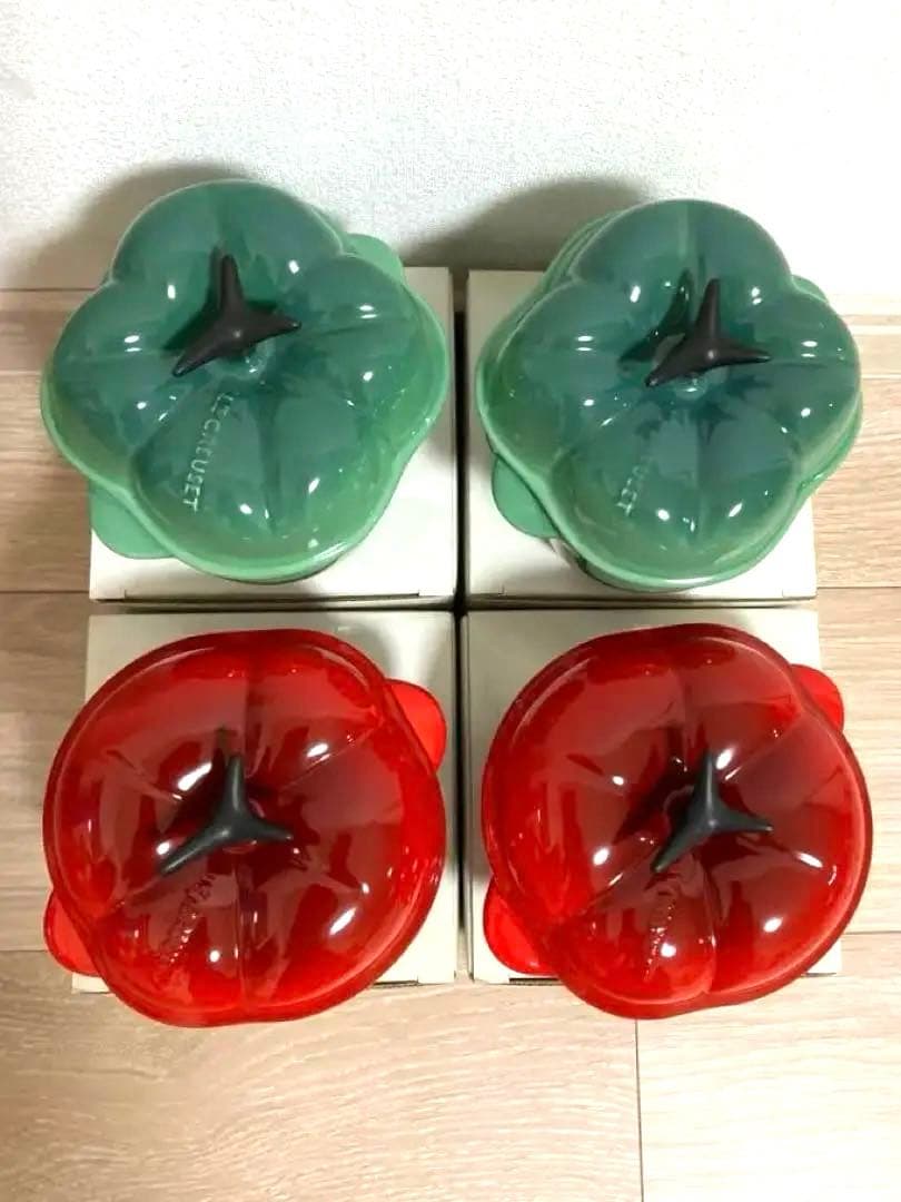 ル•クルーゼミニココットベジタブル　トマト＆ピーマン４個セット