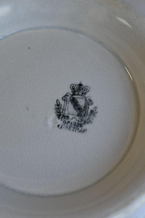 1897年リュネビル窯　輪花鉢　23㎝（小）印有　 フランスアンティーク