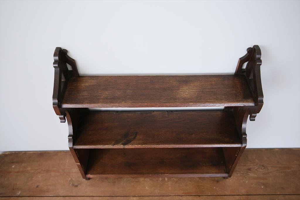 英国アンティーク木製ウォールシェルフ/飾り棚/キャビネット/ラック(89-212