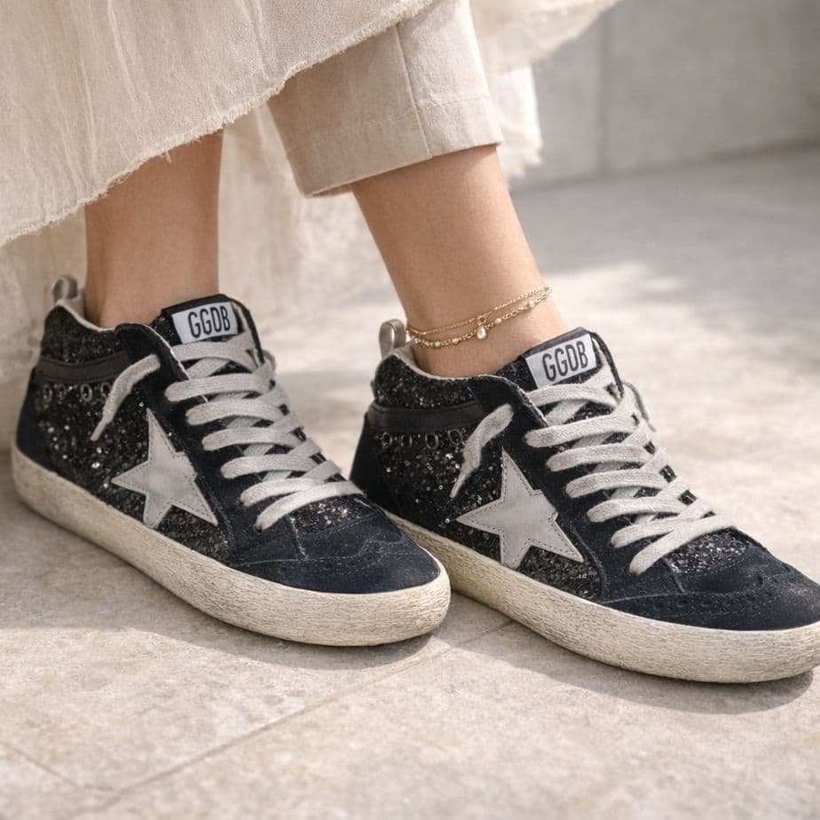 ゴールデングース 美品✨️36 MID STAR グリッタースエードスター