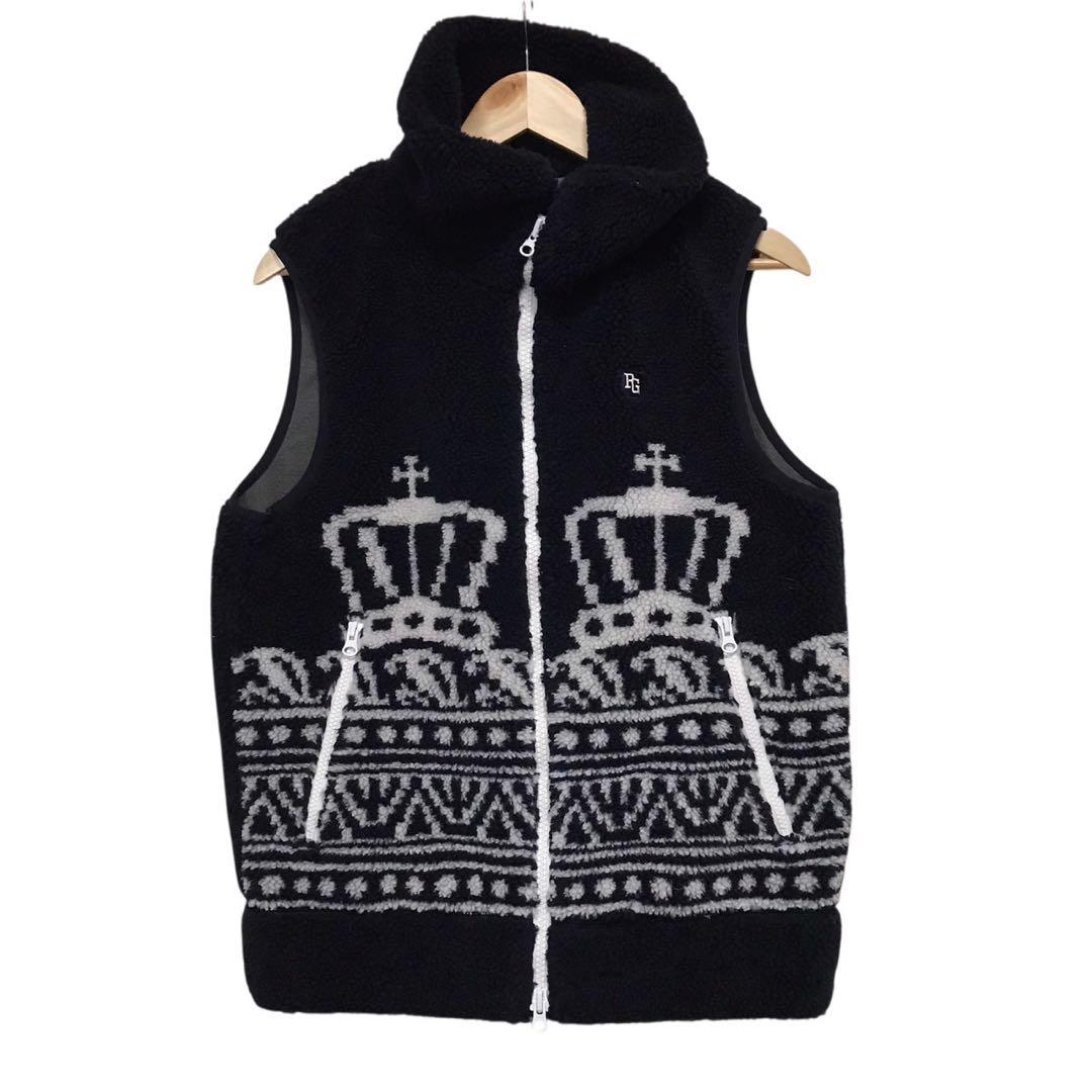 PEARLY GATES パーラーゲイツ　ボアジップベスト　刺繍ロゴ　4