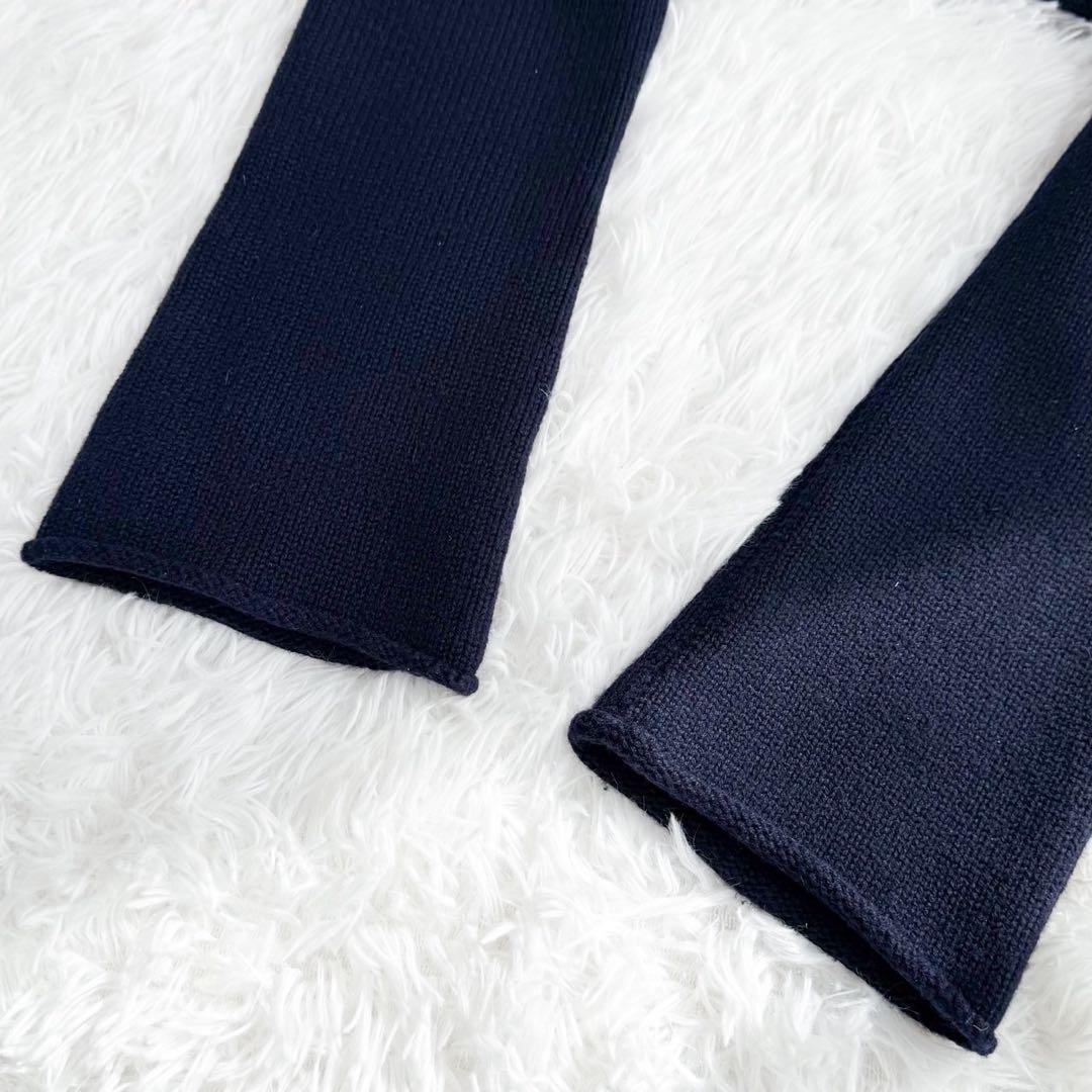 FOXEY カシミヤ100% ロングガウンコート フード付カーディガン ネイビー