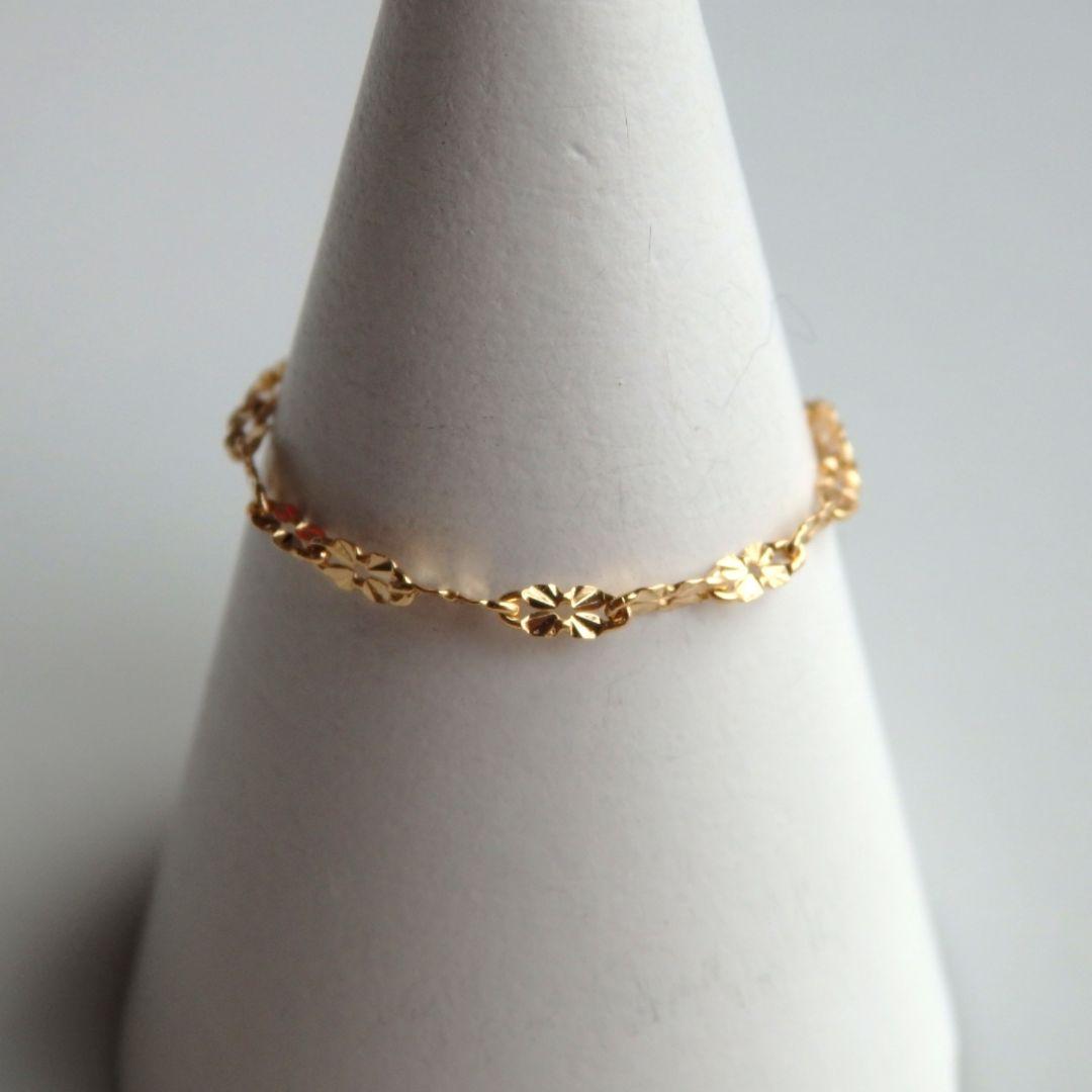 ひめばー　k18リング　チェーンリング　クローバーチェーン　つけっぱなし