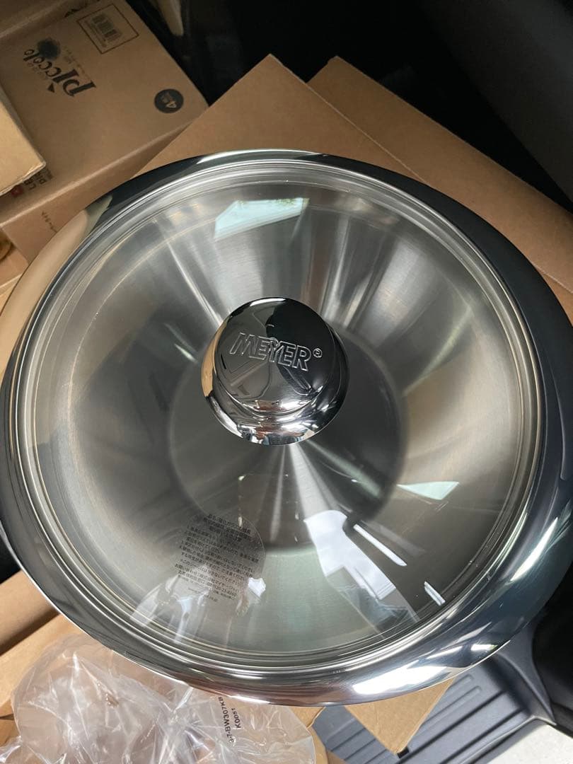 マイヤーMEYER ステンレススチール 両手鍋 ガラス蓋付きNEWパン22cm