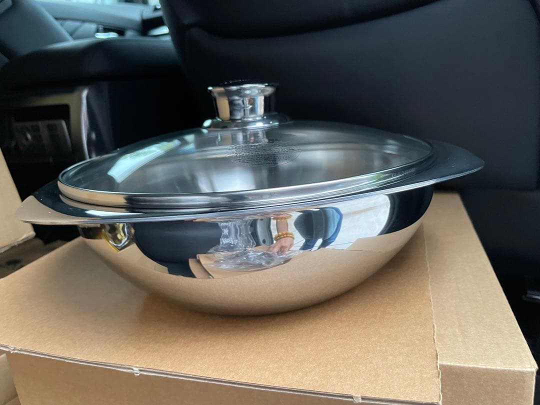 マイヤーMEYER ステンレススチール 両手鍋 ガラス蓋付きNEWパン22cm