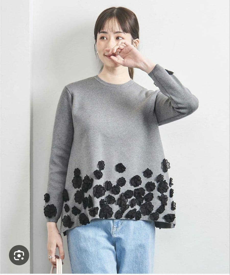 チョコ★UNITED ARROWS　3Dフラワーモチーフニット