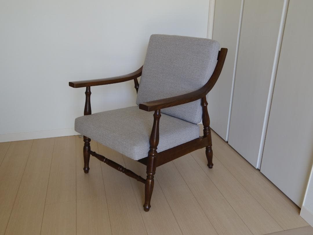 【張替え未使用品】かしわ木工　シングルソファー