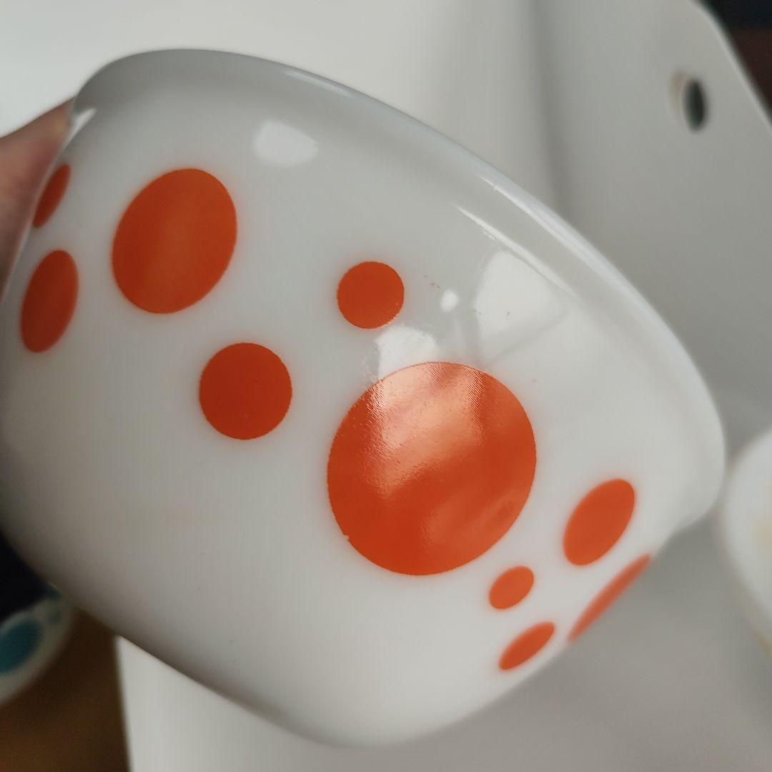 美品　Hazel Atlas ヘーゼルアトラス　ポルカドット　水玉　ボウル 4個