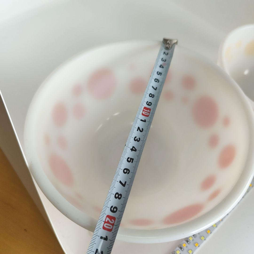 美品　Hazel Atlas ヘーゼルアトラス　ポルカドット　水玉　ボウル 4個