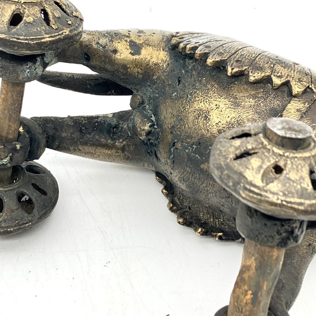 インド　寺院玩具　ヴィンテージ　馬　ウマ　動物　置物　真鍮　アンティーク