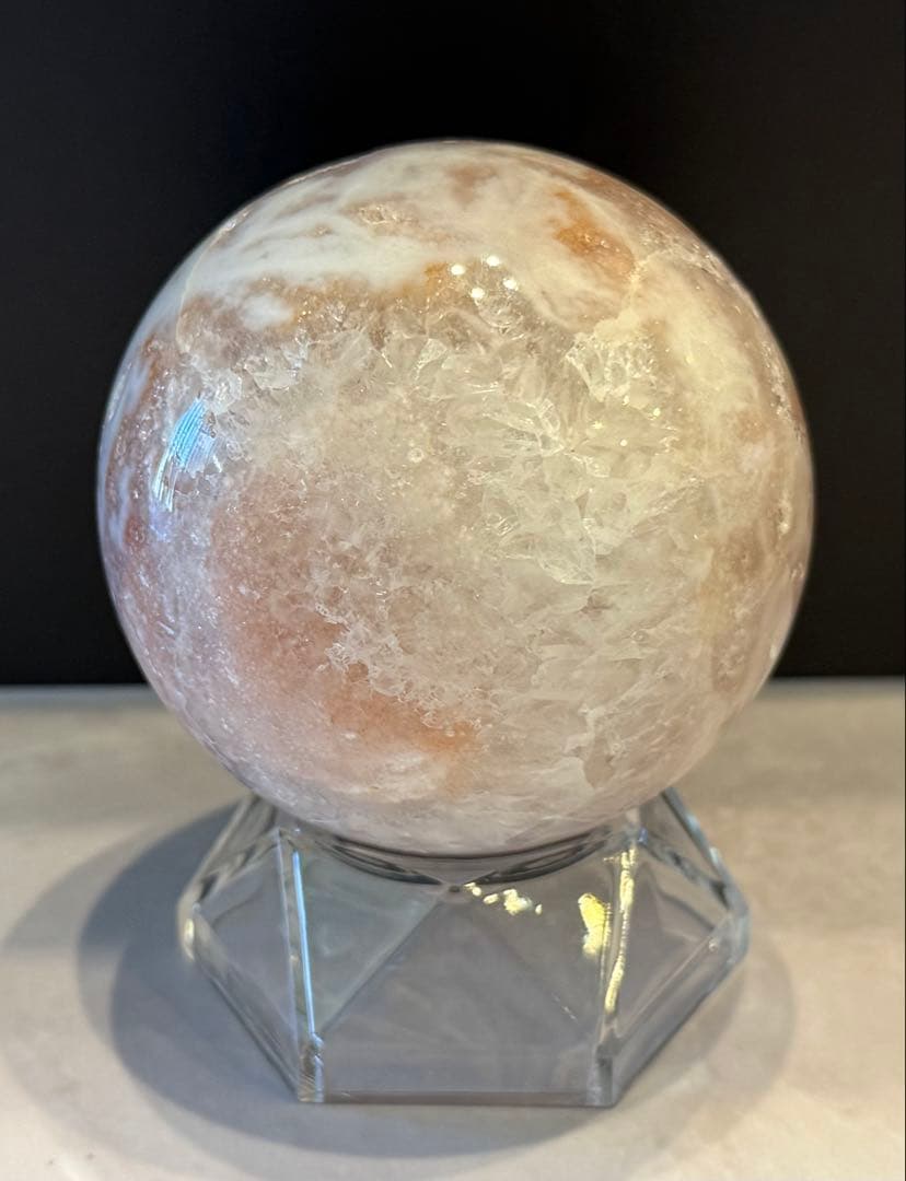 ピンクアメジスト スフィア 丸玉 ⑤ 笑口 ジオード 天然石