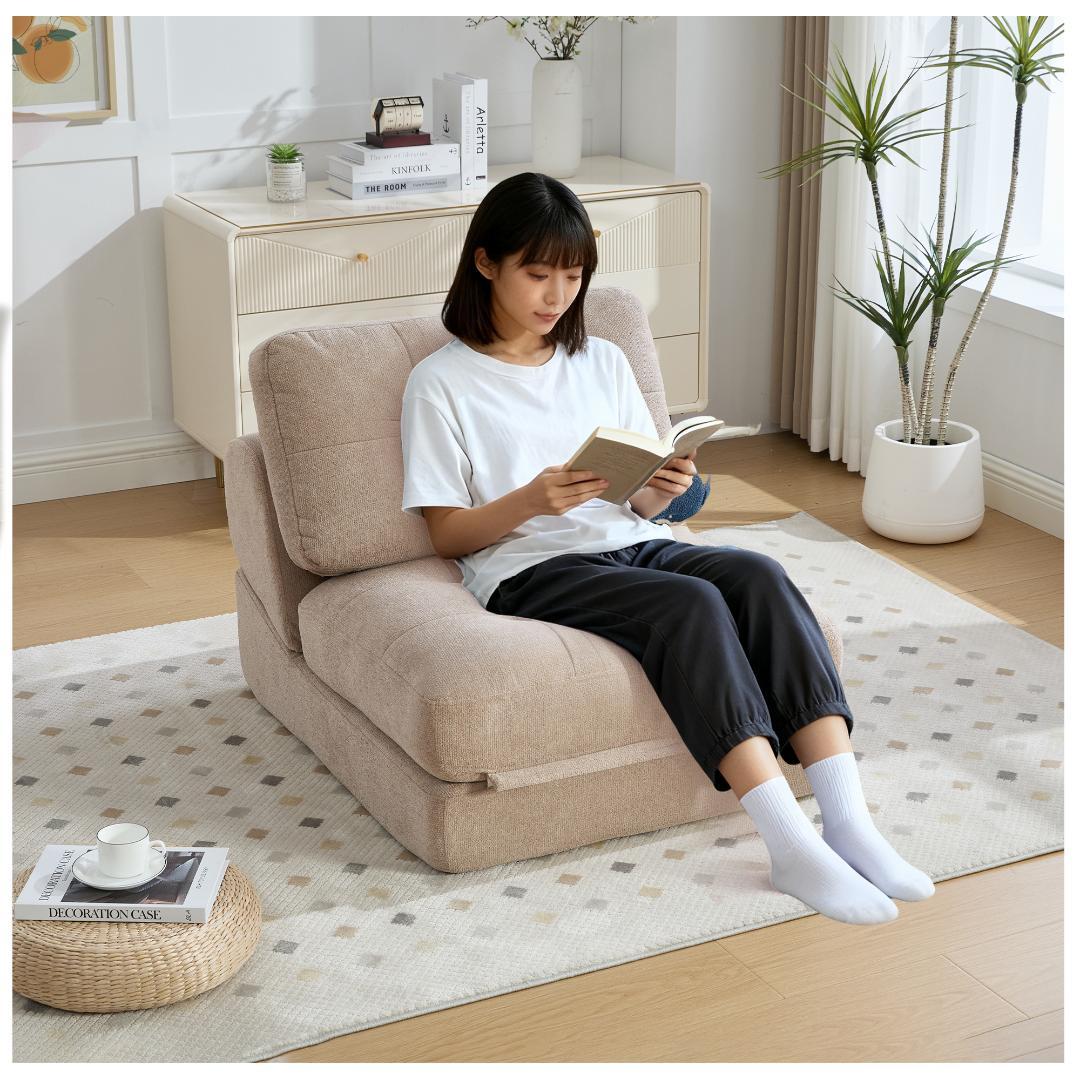 折りたたみ ソファベッド 1人掛け [幅75cm] リクライニング コンパクト