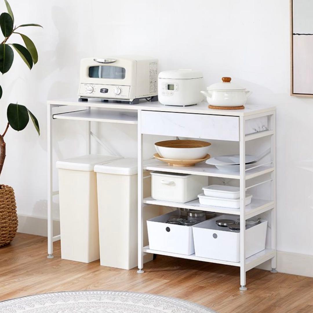 LOWYA 大理石風キッチンカウンター 幅120センチ