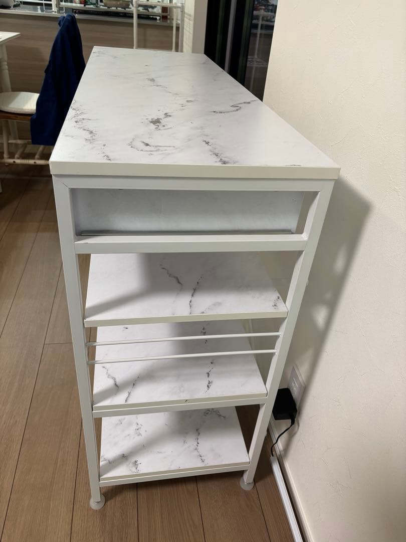 LOWYA 大理石風キッチンカウンター 幅120センチ