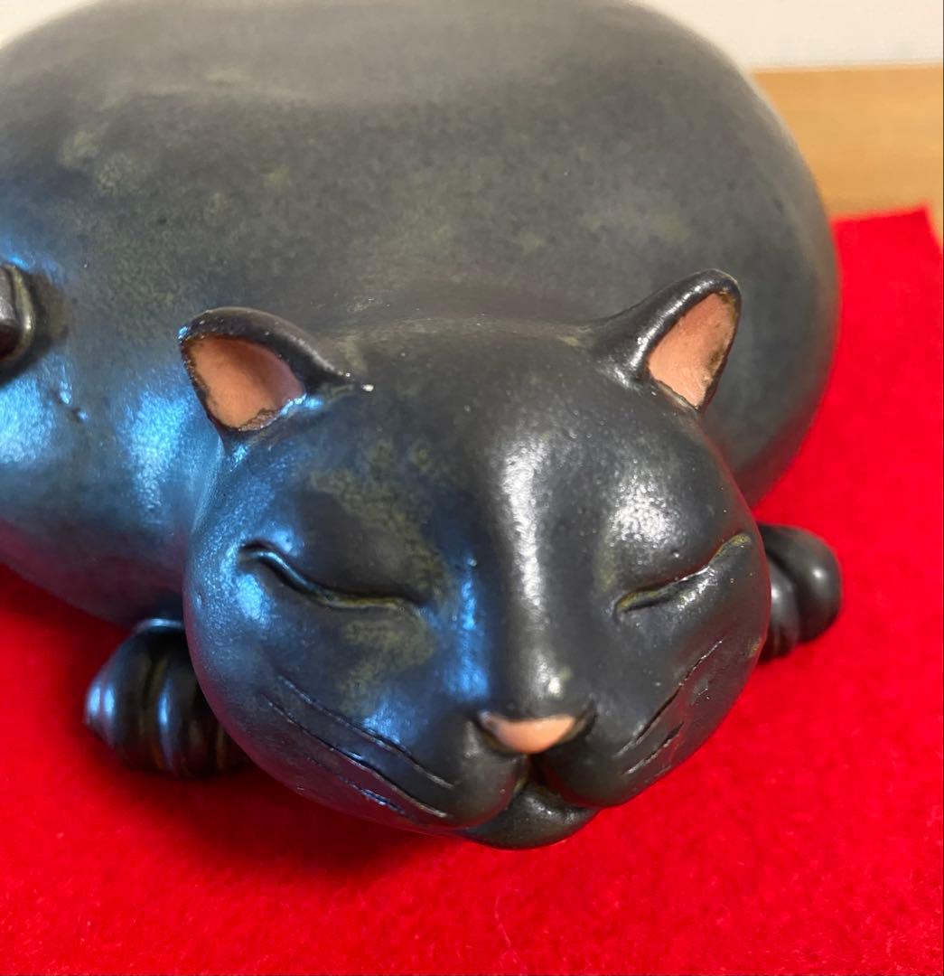 中古品♡【鏡餅 猫】黒猫♡鏡餅♡福猫♡