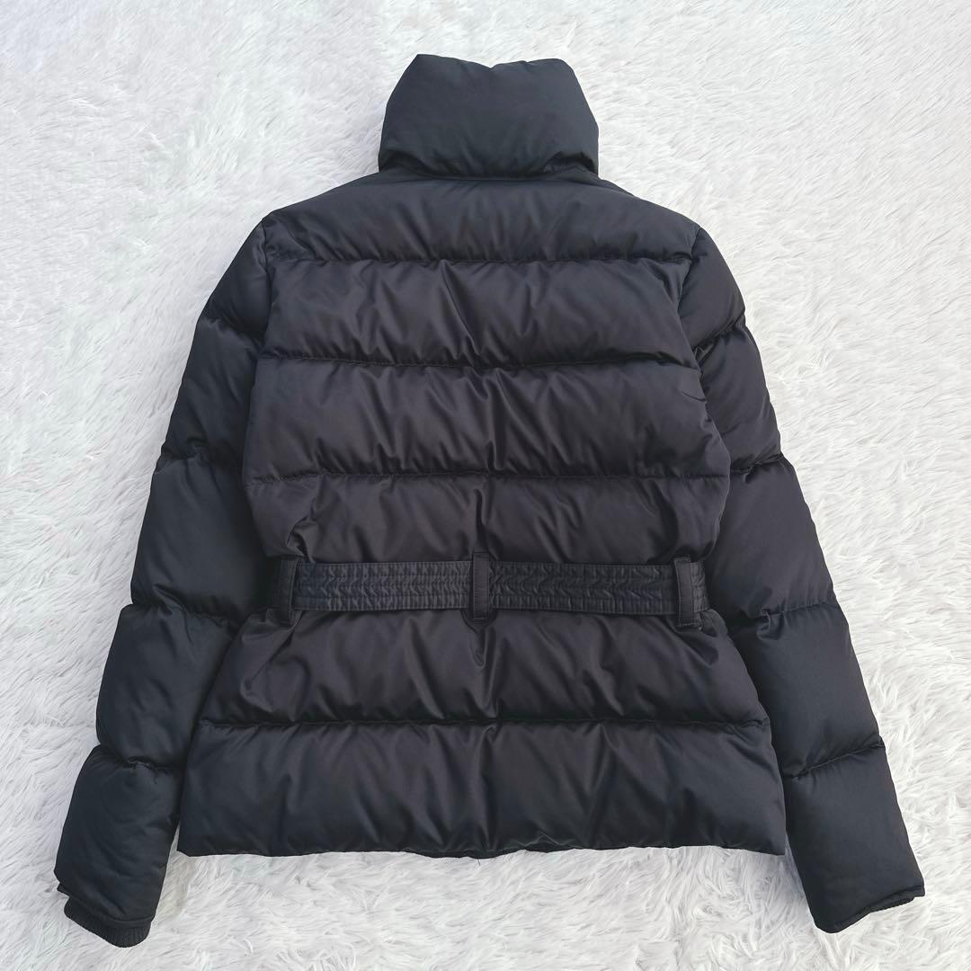 美品 ラルフローレン ダウンジャケット ロゴ金具 バックルベルト 黒 防寒 肉厚