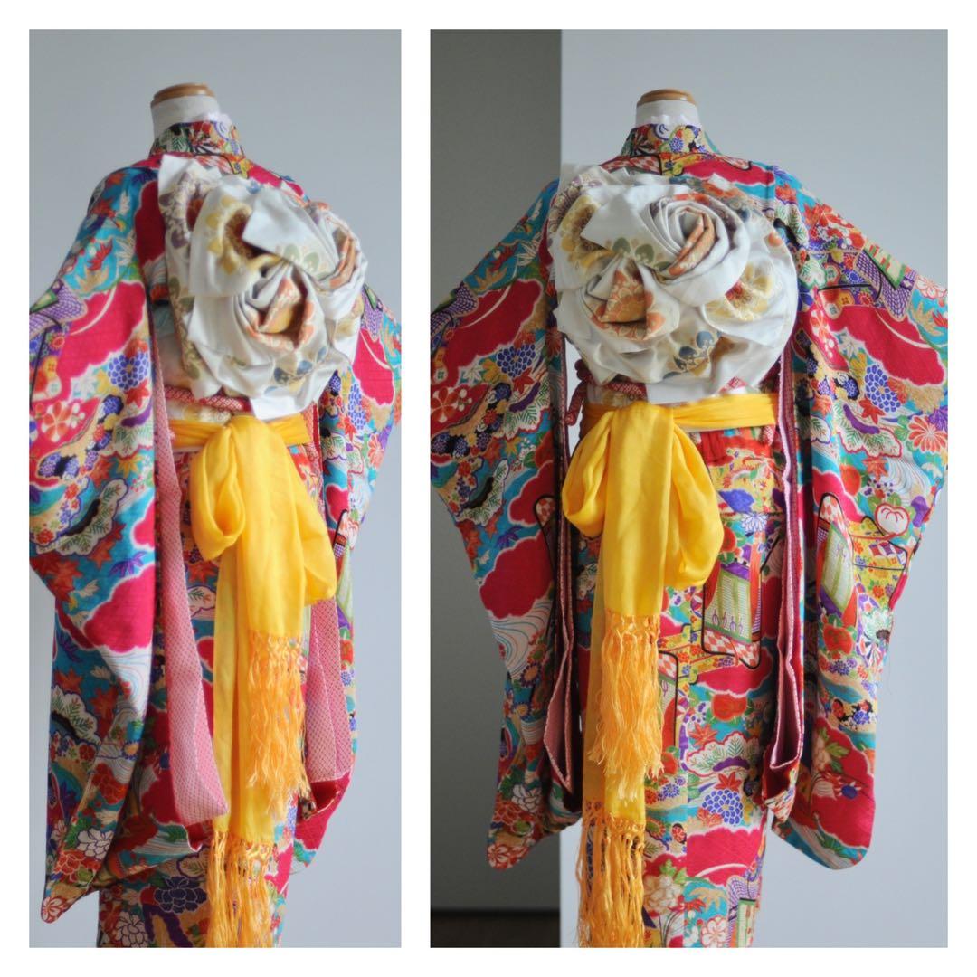 七五三 アンティーク 7歳 女の子 フルセット アンティーク着物 正絹 ピンク